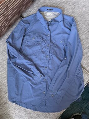 Columbia Women's Button-Up Sun Shirt - Blue XL